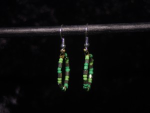 Green spring Hoop Earrings