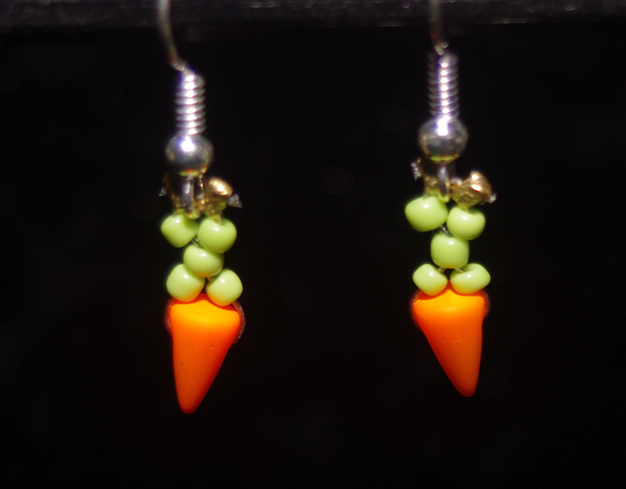 Carrot charm earrings