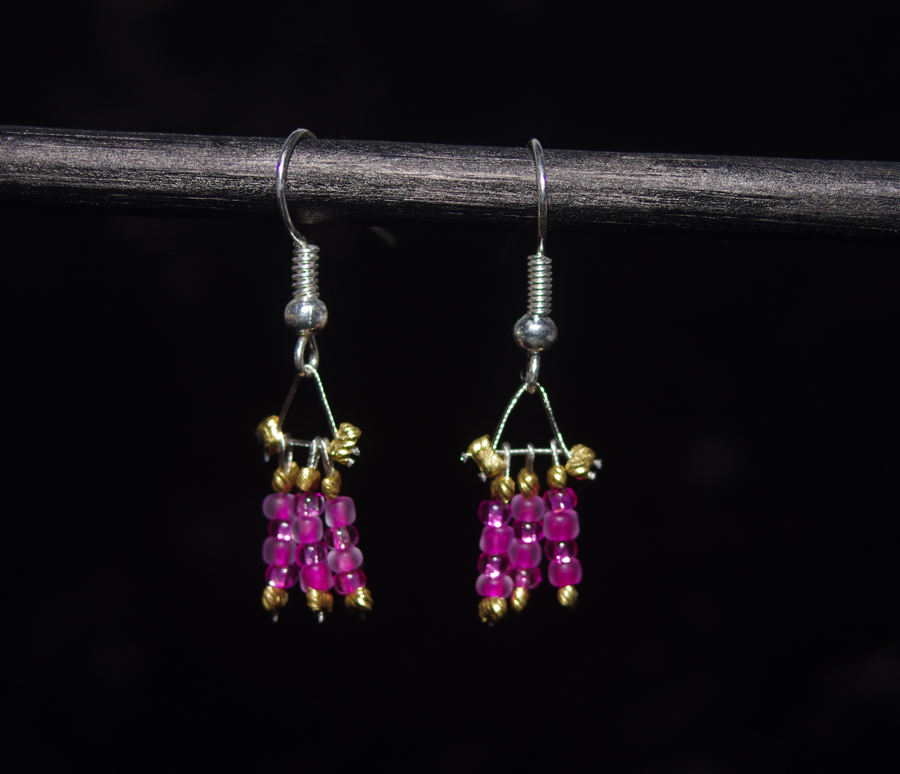 Pink Checkerboard Earrings