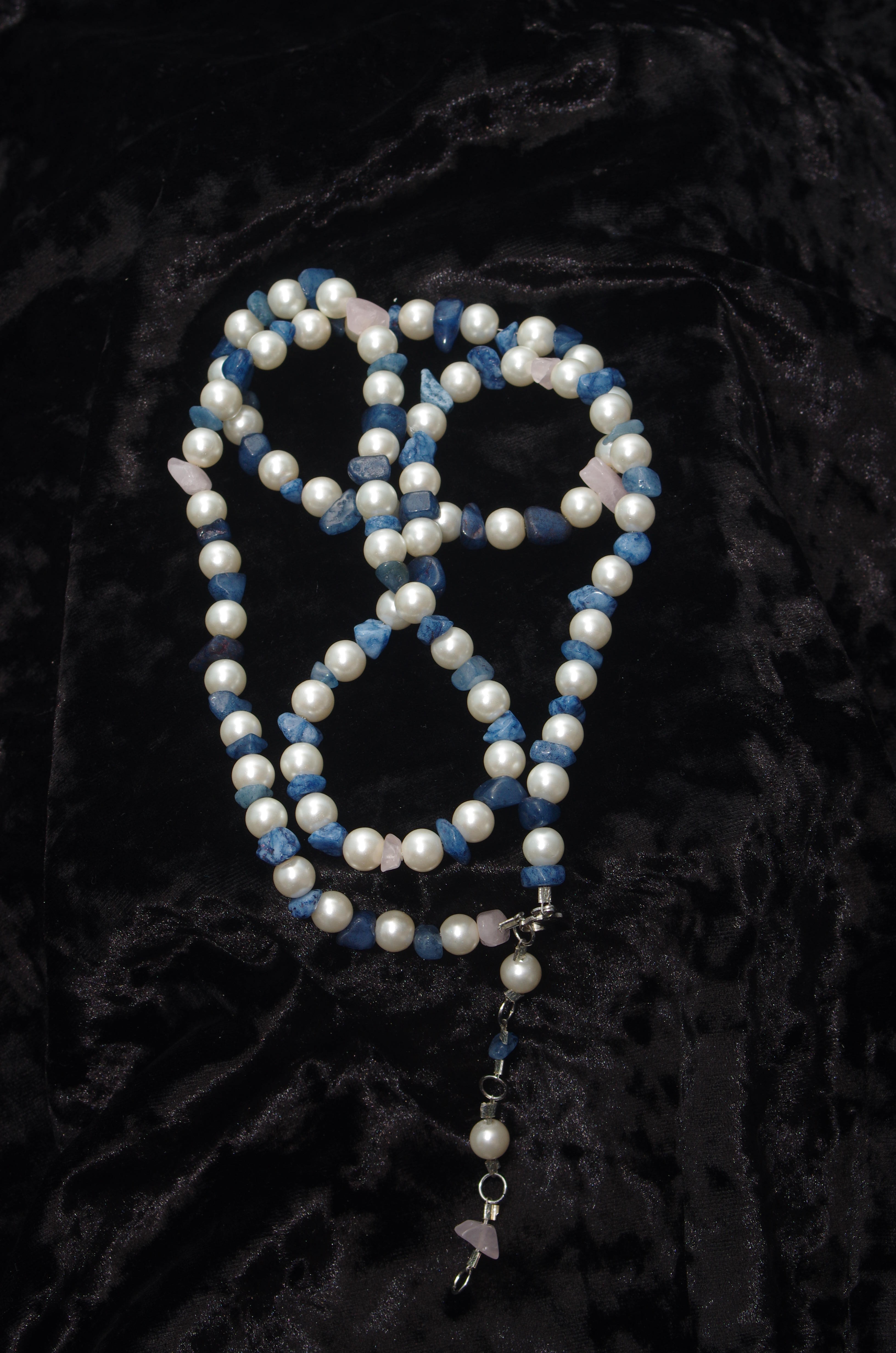 Blueberry and pearl necklace