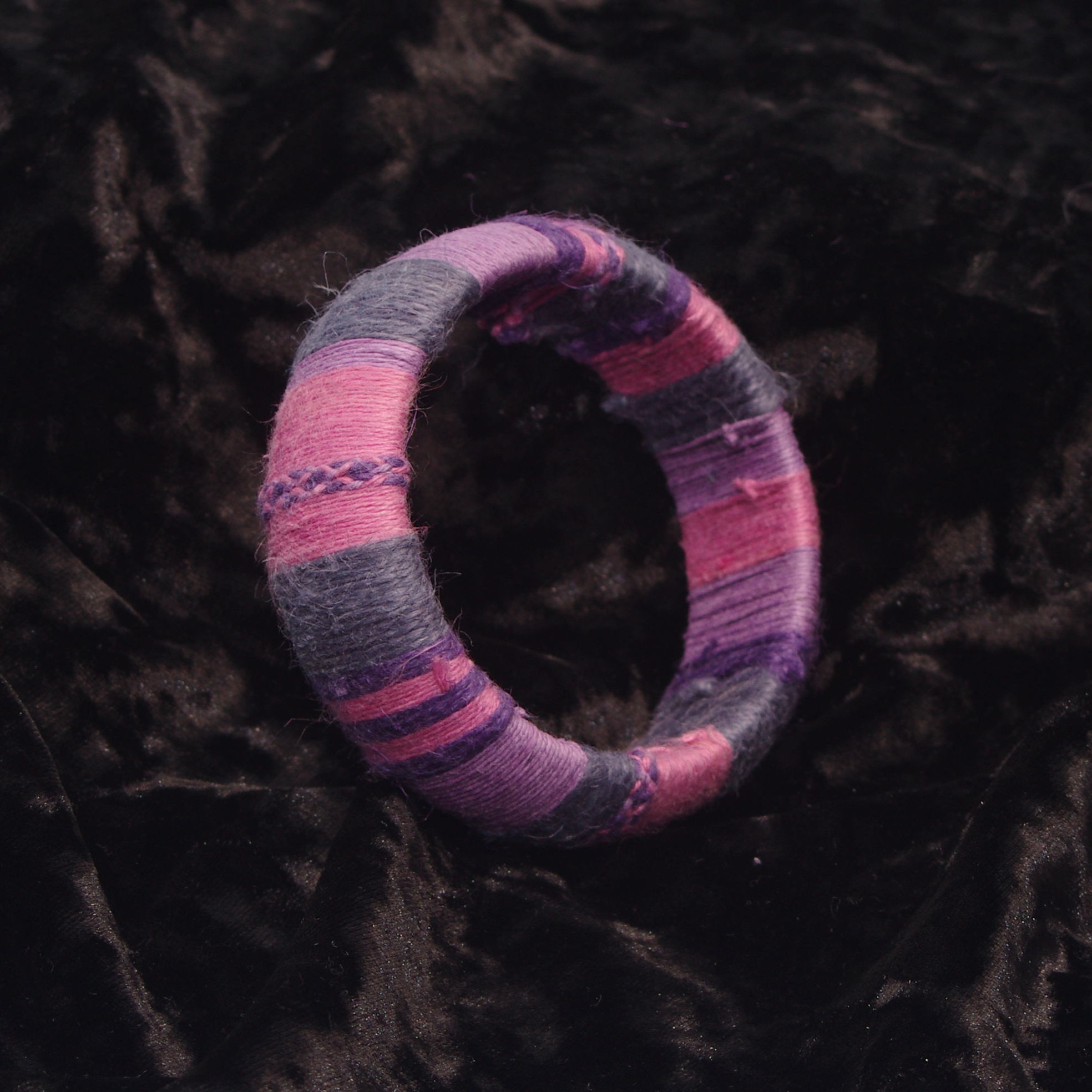 Thread bangles- Pink and purple hemp